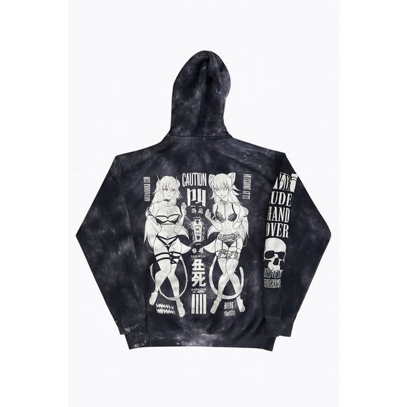 Illest × FAKKU Anime Hoodie • Lewd & Rude My Dude • Black Tie Dye • Size L - Picture 3 of 4
